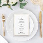 Carte de menu mariage élégante Gold Border<br><div class="desc">parfait pour tout événement</div>