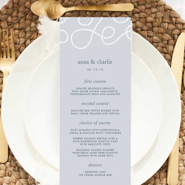 Carte de menu Mariage en état de marche | Brume (Créateur téléchargé)