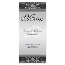Carte de menu Mariage Exotic Black Baroque