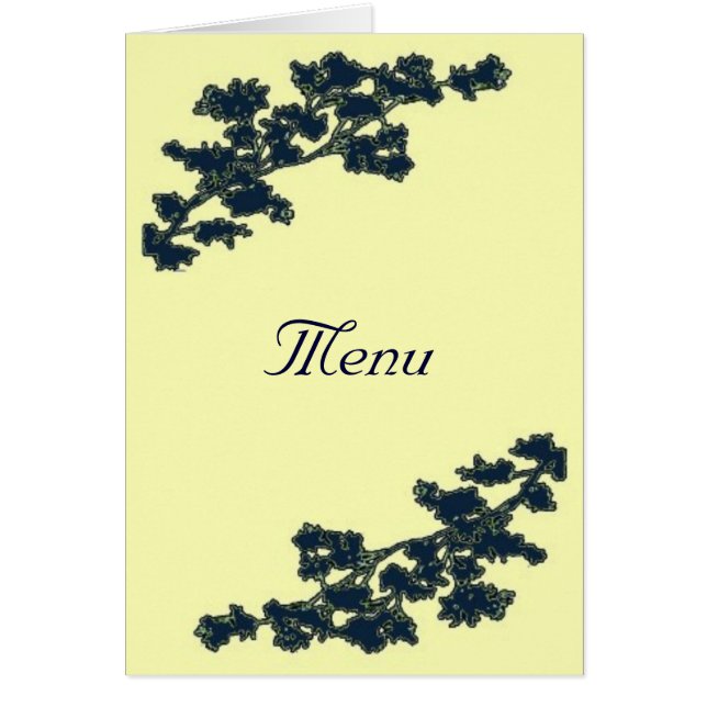 Carte de menu Mariage Floral Deco personnalisable (Devant)