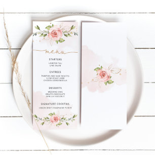 Carte de menu mariage floral floral floral