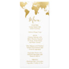 Carte de menu Mariage Globetrotter