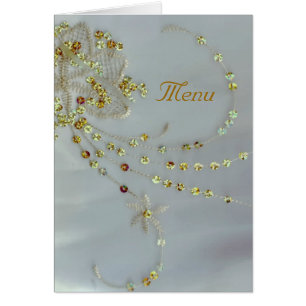 Carte de menu Mariage Golden Deco