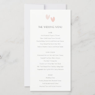 Carte de menu Mariage minimal Pastel Dusky Pink He