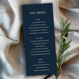 Carte de menu Mariage minimaliste de typographie m