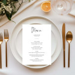 Carte de menu Mariage minimaliste élégant<br><div class="desc">Conçue pour coordonner avec notre collection Minimaliste All In One, cette carte de menu mariage personnalisable est dotée d'une disposition simple et propre, avec une police classique. Pour une personnalisation plus avancée de cette conception, par exemple la modification de la disposition, de la police ou de la taille du texte,...</div>