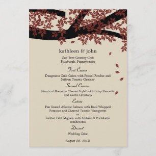 Carte de menu Mariage Oak Tree