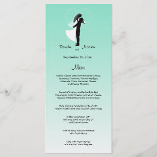 Carte de menu Mariage personnalisable Ombre turquo