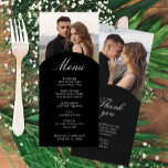 Carte de menu Mariage photo simple et moderne<br><div class="desc">Cette carte de menu Mariage photo simple et moderne s'adresse au couple minimaliste. Couleurs modifiables pour correspondre à n'importe quelle palette. Modifiez simplement à l'aide de l'outil de conception pour effectuer vos modifications.</div>