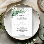 Carte de menu Mariage rustique et chic<br><div class="desc">Préparez-vous à être fasciné par notre suite mariage de verdure à couper le souffle ! Dotée d'illustrations exquises de feuilles d'eucalyptus et complétée par une impressionnante calligraphie élégante, cette suite est la touche finale de votre mariage enchanteur sur le thème du jardin. Si vous cherchez quelque chose de plus ou...</div>