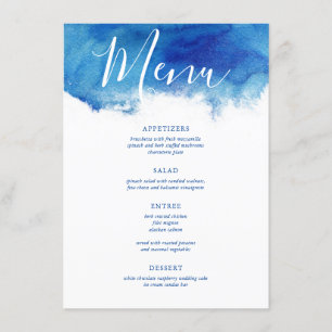 Carte de menu Mariage Sapphire Tide