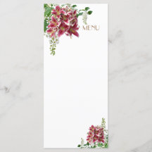 Carte de menu mariage Stargazer Floral