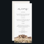 Carte de menu Mariage SUPERSTITION MOUNTAIN Waterc<br><div class="desc">Ce menu comporte une aquarelle de Superstition Mountain associée à une simple combinaison de polices. Ce menu est parfait pour votre destination ou aventure mariage ou événement à thème du désert.</div>