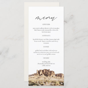 Carte de menu Mariage SUPERSTITION MOUNTAIN Waterc