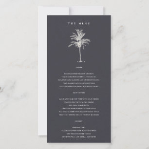 Carte de menu Mariage Tropical Palm Tree Navy Kraf
