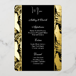 Carte de menu Mariage Tropical Palms Foil