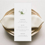 Carte de menu Mariage verte moderne<br><div class="desc">Cette carte Mariage moderne de verdure de la collection Amarie présente un monogramme floral moderne associé à une typographie moderne. Personnalisez-le avec vos détails facilement et rapidement. Appuyez simplement sur le bouton "customiser" pour réorganiser et formater le style et le placement du texte.</div>