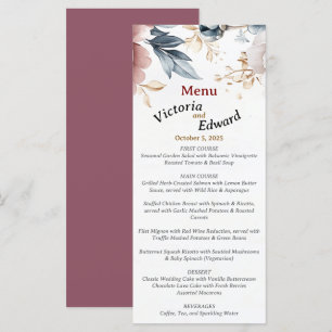 Carte de menu Mariage Victorian Peony Luxe