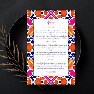 Carte de menu mexicaine vintage Talavera