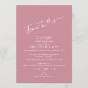 Carte de menu Minimaliste à partir de la barre de