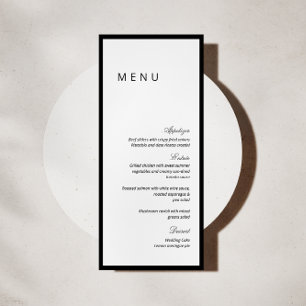 Carte de menu minimaliste Mariage de calligraphie