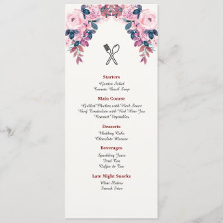 Carte de menu minimaliste Mariage - Réception élég