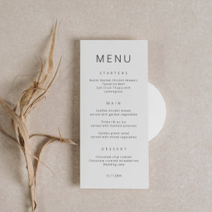 Carte de menu Minimaliste Simple Font Wedding