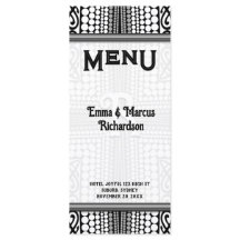 Carte de menu noir et blanc à l'Edge moderne triba