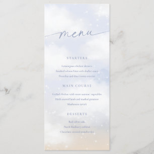 Carte de menu Nous sommes sur nuage 9 nuages de rê