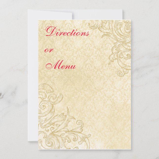 Carte de menu ou de boîtier vintage (Devant)
