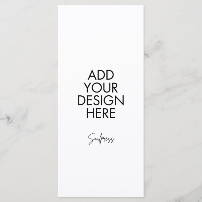 Carte de menu personnalisée 4 x 9 pouces (Devant)