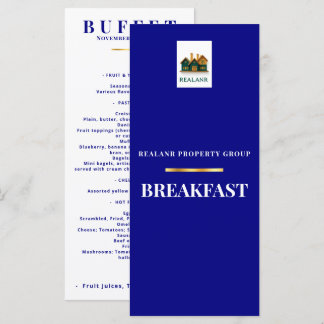Carte de menu petit-déjeuner d'entreprise logo élé