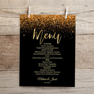 Carte de menu plat de luxe Budget Gold Parties sci