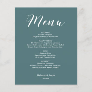 Carte de menu plat minimaliste bleu foncé Budget