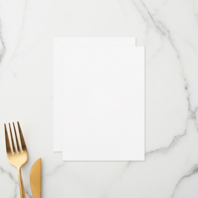 Carte de menu plate 4,5" x 6,25" (Devant/Arrière en situation)