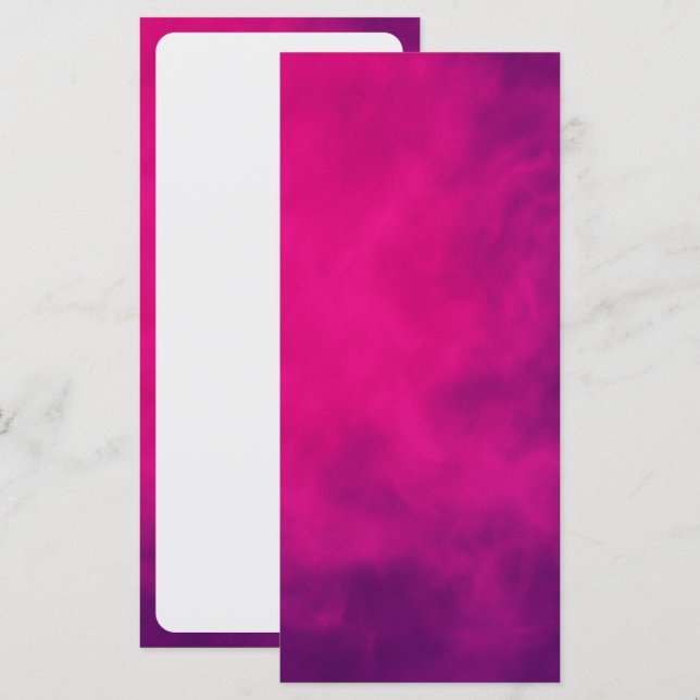 Carte de menu plate à fumée rose néon – Personnali (Devant / Derrière)