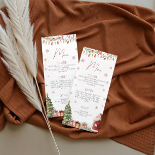 Carte de menu pour Baby Shower de Noël