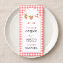 Carte de menu pour Baby Shower The Apple of Our Ey
