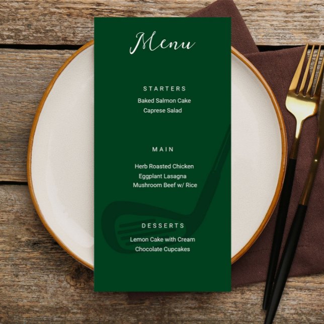 Carte de menu pour fête d'anniversaire sur le thèm (golf menu sign, golf party menu, golf birthday menu, golf event menu, golf theme party decor, golf p)