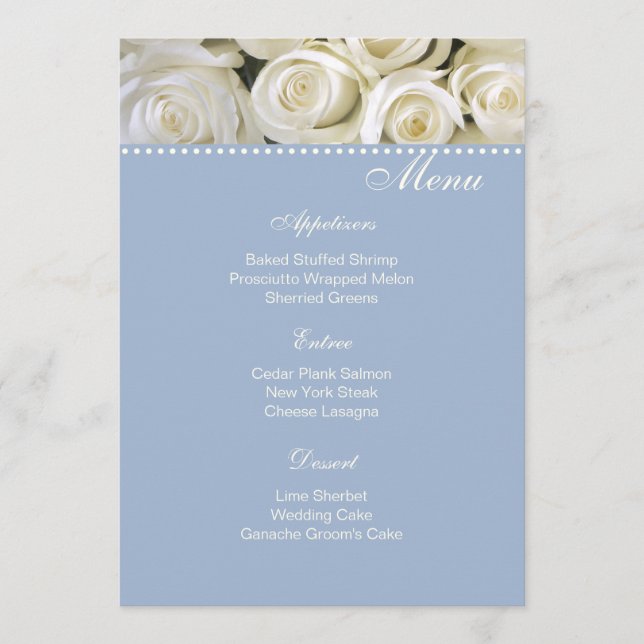 Carte de menu Rose ivoire (Devant)