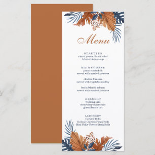 Carte de menu Rustique Midnight Blue Monstera