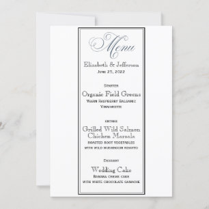 Carte de menu Slate Blue Party ou Mariage