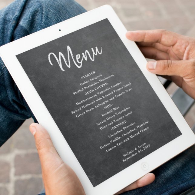 Carte de Menu Tableau Noir Rustique (Créateur téléchargé)