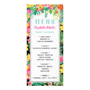 Carte de menu Tropical Luau, BOHO