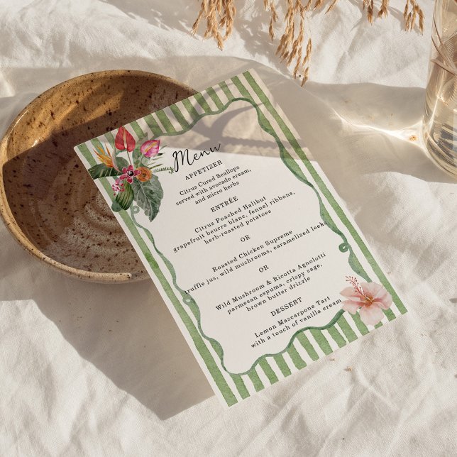 Carte de menu tropical moderne biologique (Créateur téléchargé)