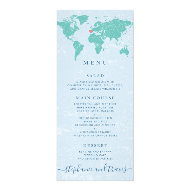 Carte de menu World Map - Toutes les couleurs sont (Devant)