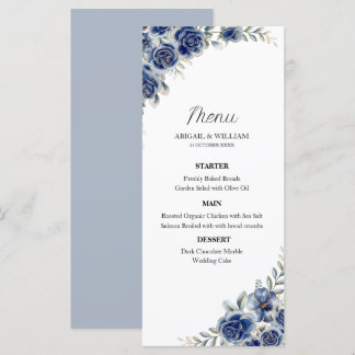 Carte de menus de mariage floraux botaniques roman