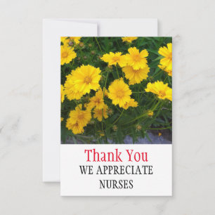 Carte de Merci des fleurs jaunes