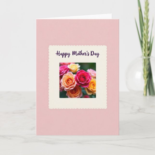 Carte de Mère Florale Fuchsia (Devant)