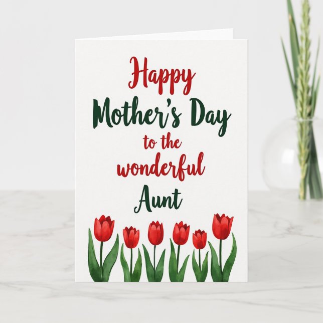 Carte de Mère Tante Tulipe merveilleuse (Devant)